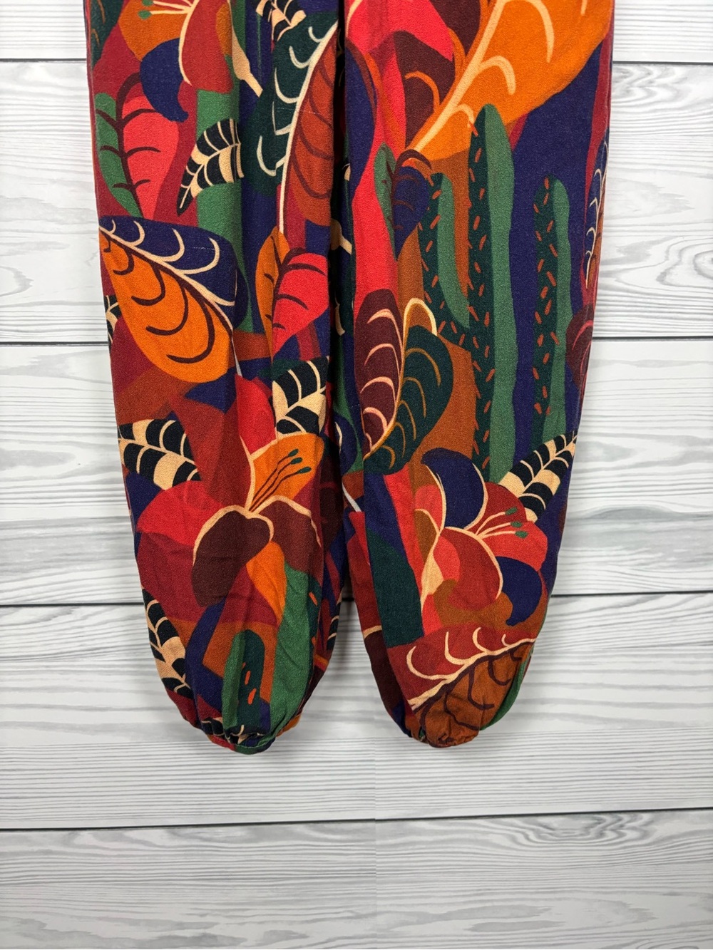 FARM Rio for Anthropologie abstract ruffled jumpsuit size XS colorful - Picture 7 of 14